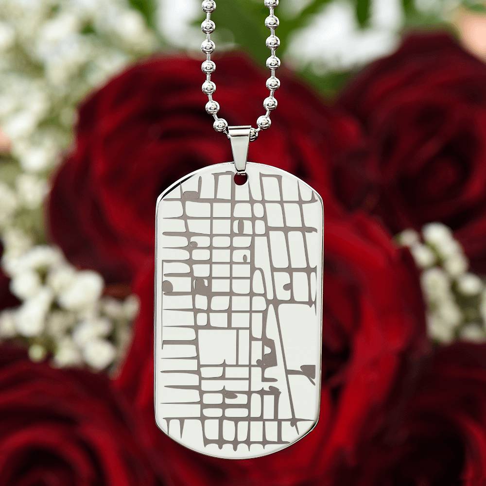 Personalized Map Coordinates Necklace - Custom Engraved Location Jewelry