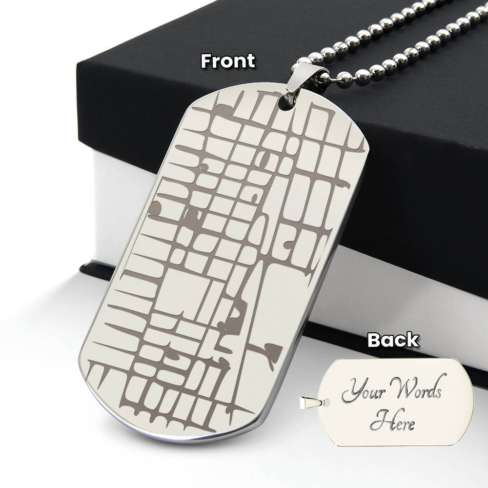 Personalized Map Coordinates Necklace - Custom Engraved Location Jewelry